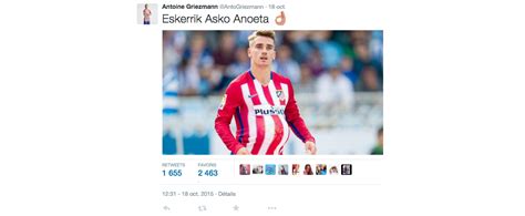 Photo Antoine Griezmann a annoncé le 18 octobre 2015 sur Twitter qu