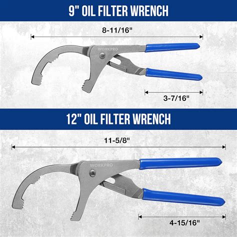 WORKPRO Oil Filter Wrench Set 9 12 Adjustable Oil Filter Pliers