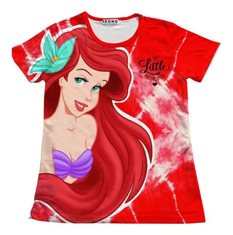 Blusa Playera Sirenita Ni As Princesas Moda Full Print