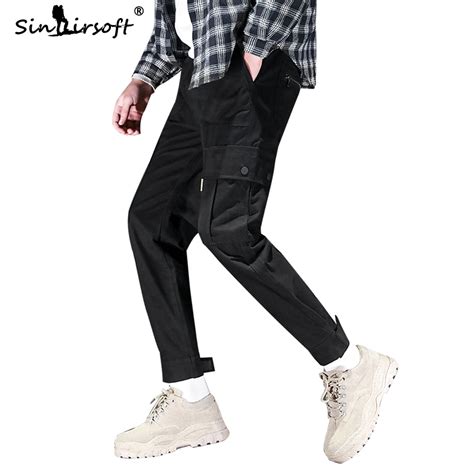 Hip Hop Boy Multi Pocket Elastic Waist Design Harem Pants Men