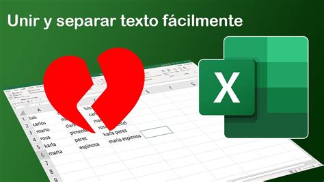 Unir Y Separar Texto En Excel YouTube