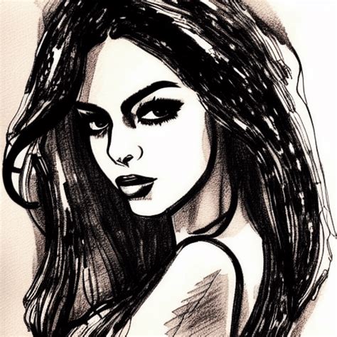 Ink Sketch Of The Most Beautiful Woman Alive · Creative Fabrica