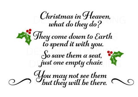 Christmas In Heaven Poem Printable