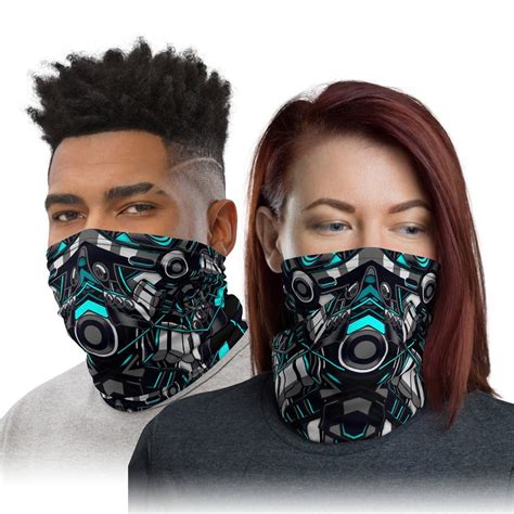 Futuristic Face Mask Cyberpunk Armor Ninja Cosplay Neck Gaiter Cyborg