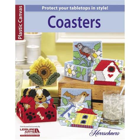 Leisure Arts Plastic Canvas Pattern Book Coasters Buddly Crafts