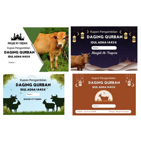 Jual Kupon Pengambilan Daging Kurban Idul Adha Custom Qurban Shopee