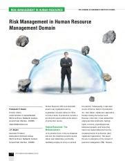 Understanding Risk Management In Human Resource Operations Course Hero