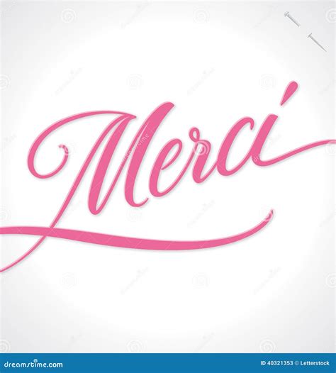 Merci Hand Lettering Vector Stock Vector Illustration Of