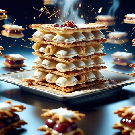 Premium Ai Image Mille Feuille Also Known As Napoleon Or Vanilla