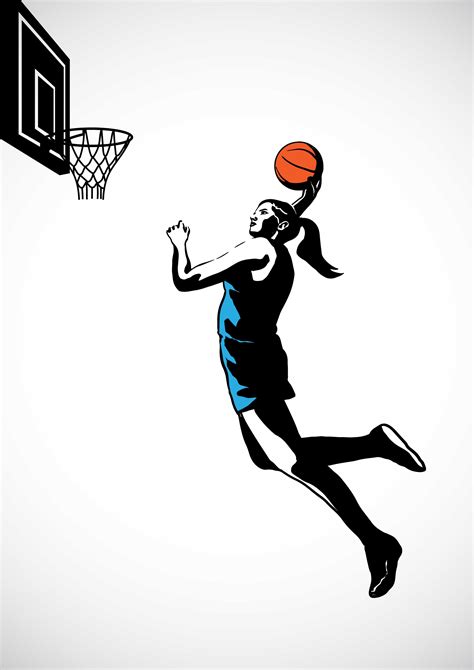 Female Basketball Player Silhouette Action 268569 Vector Art At Vecteezy