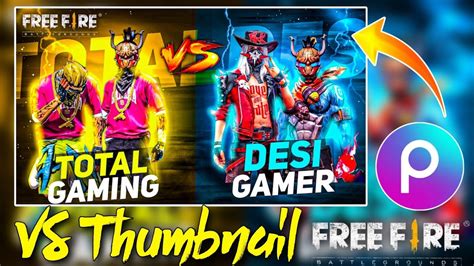 How To Make Free Fire Vs Thumbnail In Picsart Free Fire V Thumbnail