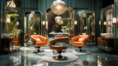 Premium Photo A Luxury Salon With Chairs And Mirrors