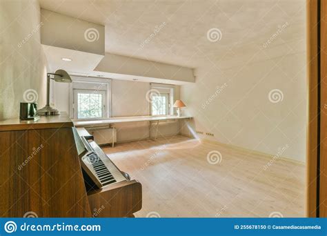 Light hall of modern house stock photo. Image of spacious - 255678150