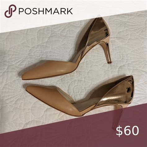 Calvin Klein Nude Gold Pointy Toe Pump Heels Pointy Toe Pumps Heels Shoes Women Heels