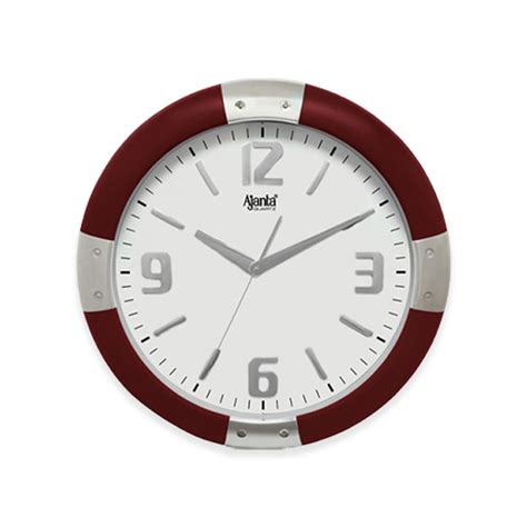 Metallic Red Designer Sweep Second Clock Orpat