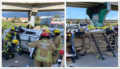 Trabajador De Megacable Vuelca En Su Unidad En La Carretera Federal A Tehuacán