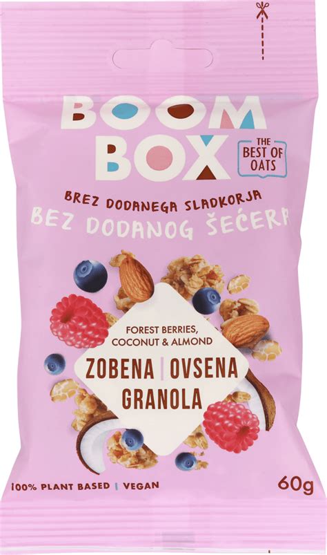 BOOM BOX Zobena granola šumsko voće kokos i badem 60 g dm hr