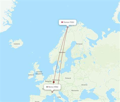 All Flight Routes From Turin To Tromso TRN To TOS Flight Routes