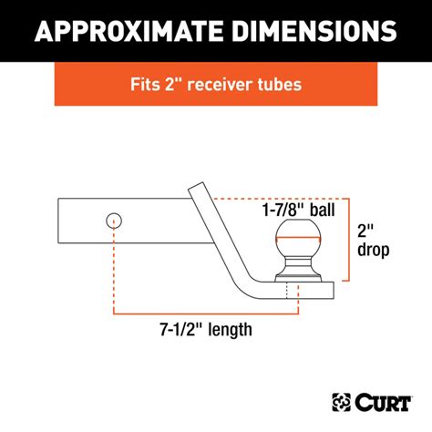 Curt Fusion Trailer Hitch Mount With 1 78 Inch Ball And Pin Fits 2 Inc