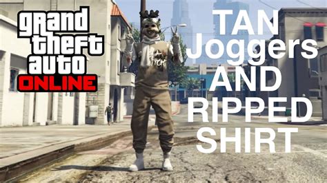 Gta Online Easy Tan Joggers And Ripped T Shirt Glitch Tryhard