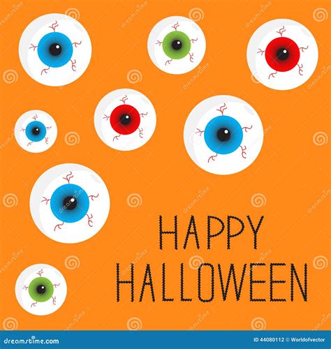 Eyeball Set with Bloody Streaks. Happy Halloween Stock Vector ...