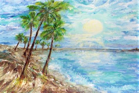 Tropical Blue Painting By Mary Sedici Pixels