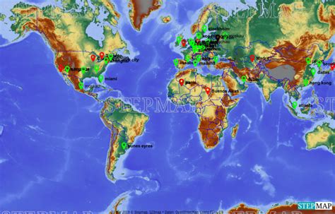 Stepmap Global Cities Landkarte F R Welt