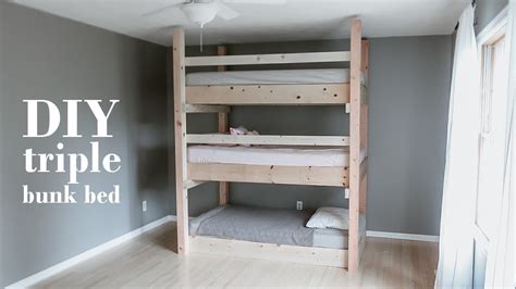 Diy Minimalist Triple Bunk Bed Less Than 200 Youtube