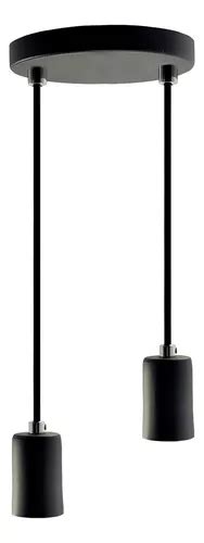 Iluminar Ambiente Pendente Soquete Copinho E27 Preto Duplo Led G45