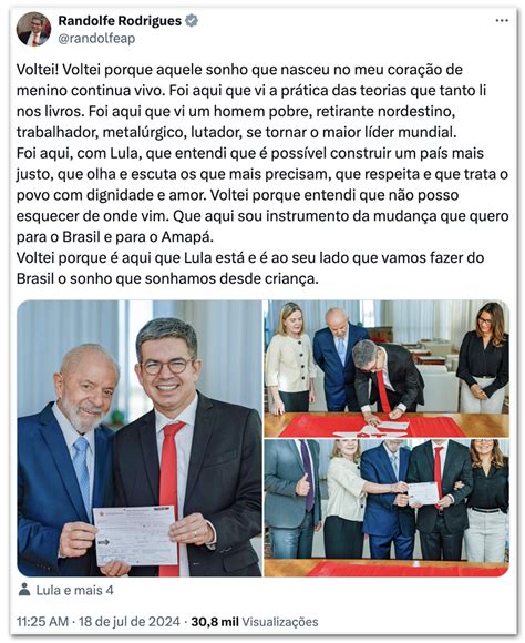 Randolfe Rodrigues Se Filia Ao PT Ao Lado De Lula E Janja