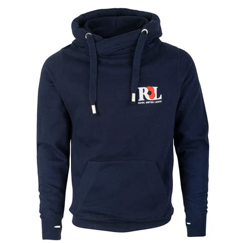 Royal British Legion Embroidered Cross Neck Hoodie Poppy Shop Uk