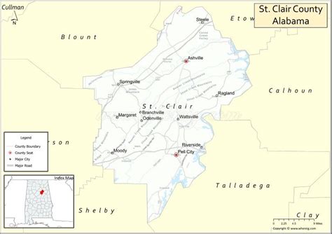 Map Of St Clair County Alabama Cities Highways And Facts