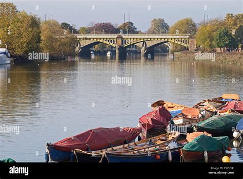 The River At Richmond Upon Thames Looking Towards Twickenham Bridge