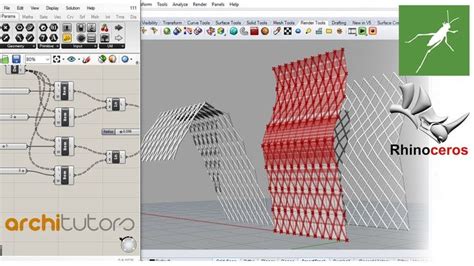 Diagonal Grid Parametric Surface In Rhino Using Grasshopper Script And Definition In 2023