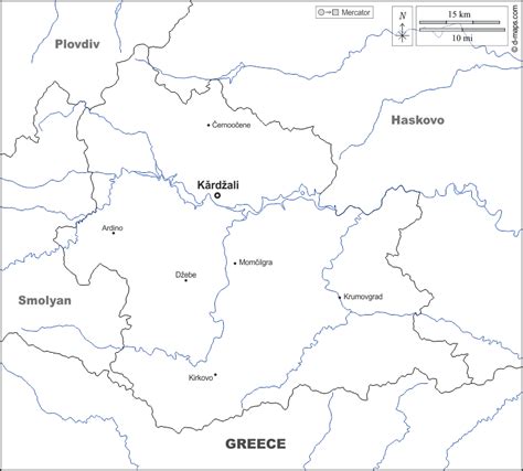 Kardzhali free map, free blank map, free outline map, free base map ...