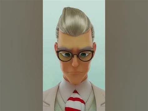 an animated man wearing glasses and a suit with a red striped tie on ...