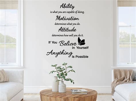 Ability Motivation Attitude Wall Decal Sticker Inspirational Wall Art