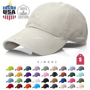 Cotton Baseball Cap Ball Dad Hat Adjustable Plain Solid Washed Men