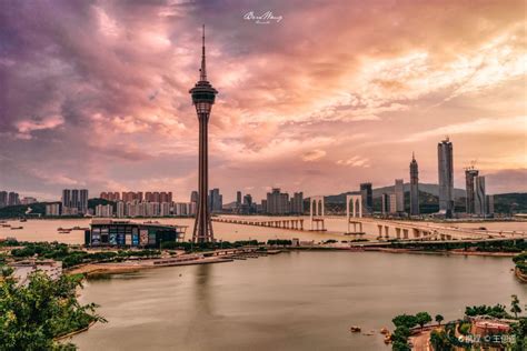 澳门塔璀璨的夜景旅游景点真实照片风景图片配图网