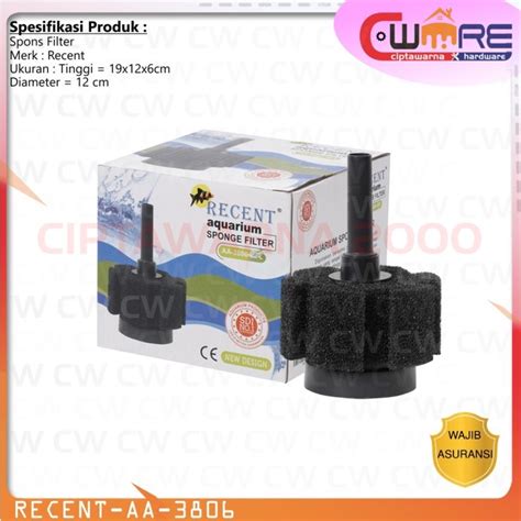 Jual Spons Filter Aquarium Recent AA 3806 BFL Spons Aerasi Oksigen