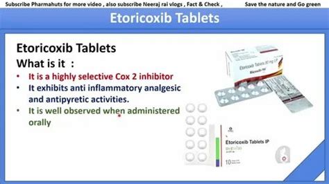 Etrobaxnucoxia Etoricoxib 90mg Tablet 1 X 10 Treatment Anti