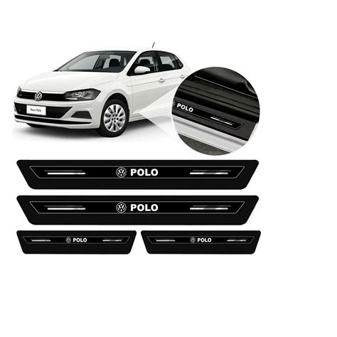 Soleira Protetor Porta Platinum Vw Novo Polo 2018 2019 2020 Preto