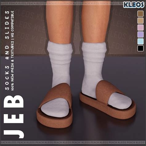 PEACH Jeb Socks And Slides Kleos Sims Sims 4 Cc Shoes Sims 4