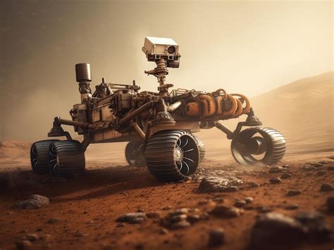 Rover en la superficie de marte exploración del planeta rojo creado con