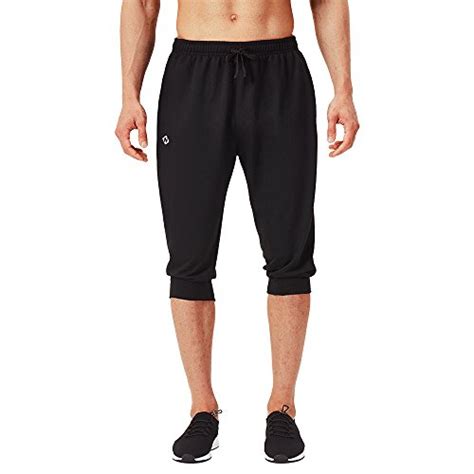 Naviskin Men S 3 4 Workout Training Jogger Capri Pants Athletic Gym