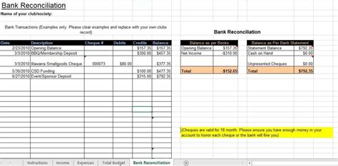 20 Free Bank Reconciliation Sheet Templates Printable Samples