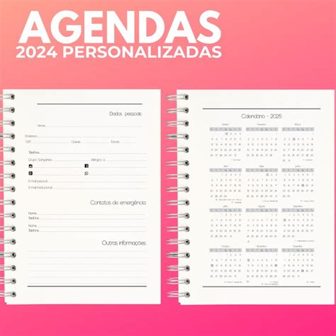 Miolo De Agendas 2024 Personalizadas Miolos Elo7