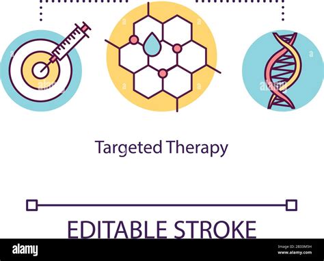 Targeted therapy concept icon. Cancer treatment idea thin line ...