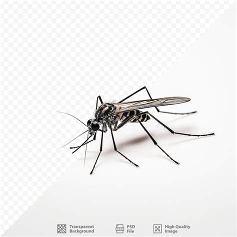 Um mosquito é mostrado em um fundo branco PSD Premium