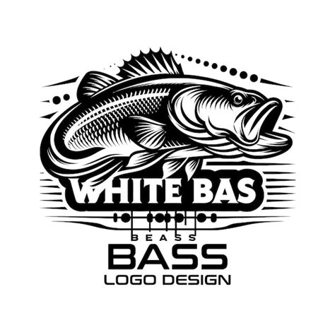 White Bass Vector Logo Design Premium AI Generated Vector